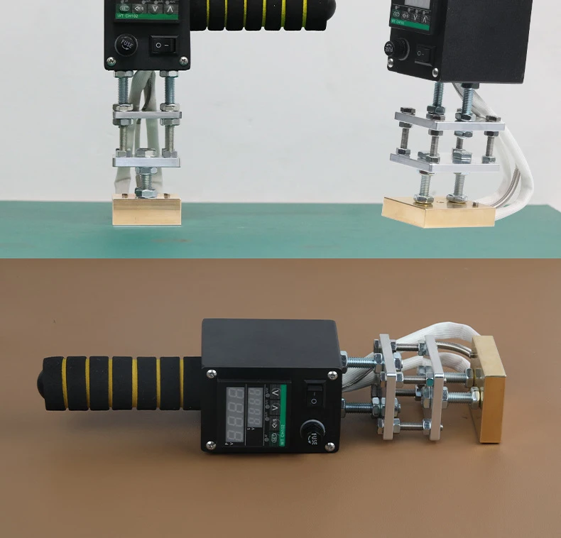 Handheld Hot Stamping Machine for Leather Paper Wood Custom Bronzing Logo Food Foil Stamp Printer 200-500W High Power