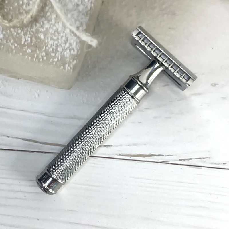 Stainless steel double-edged safety razor, men's gift, CNC machining, traditional manual razor, closed comb teeth, razor accesso