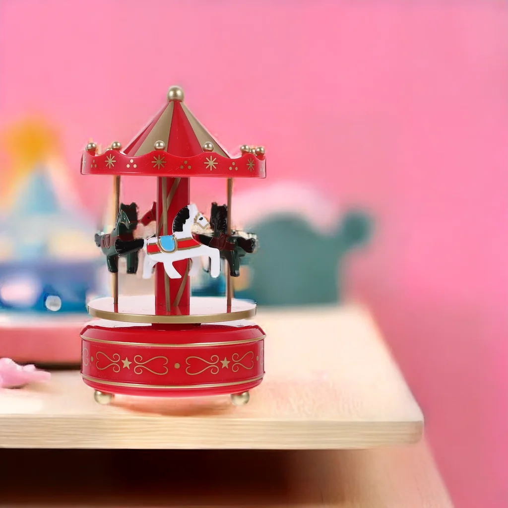 

Настольная музыкальная шкатулка в форме карусели с классической мелодией, декоративное изделие для украшения стола, идея подарка для праздничной вечеринки
