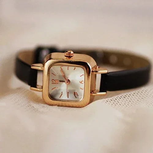 

Women Watch Thin Strip Small Square Table Retro Quartz Women's Watch Ladies Watch Quartz Wristwatches for Girl Reloj Mujer