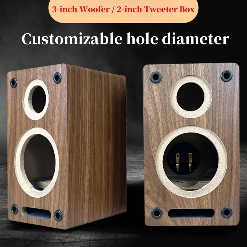 

3-inch Woofer 2-inch Tweeter Maze Shaped Empty Speaker Box,DIY Ttwo-way Sound Box, Speaker Wooden Box,Customizable Hole Diameter