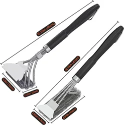 Barbecue Accessories Cleaning Brushes Tool Grill BBQ Stainless Steel Bristles Non-stick Powerful Grilling Kitchen Brushes