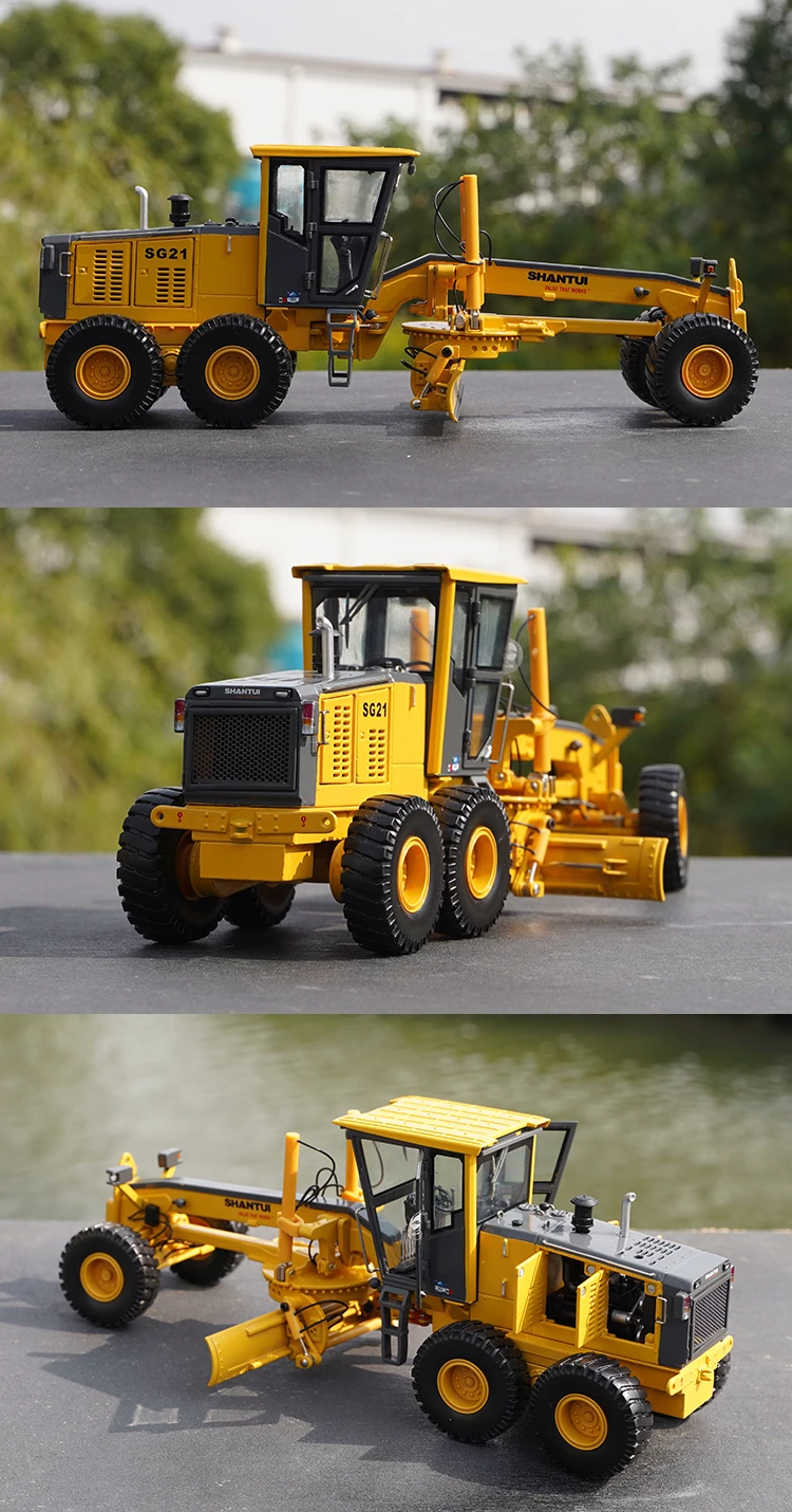 1:35 Original Mountain Push SG21-3 Grader, Mountain Push Grader Model Mechanical Engineering Vehicle Alloy Model