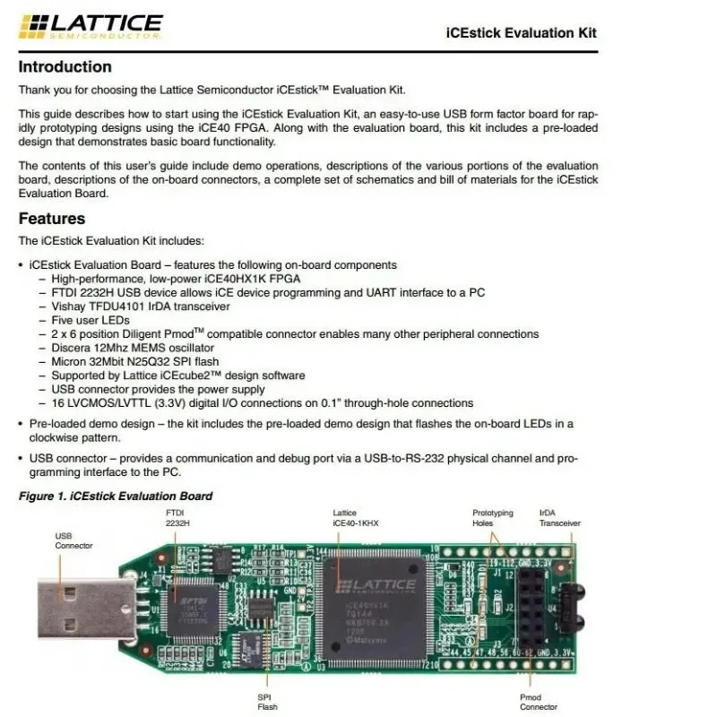 ICE40HX1K-STICK-EVN kisi programmeercare Logic alat pengembangan ICE40-HX1K papan iceseval Board Stok Evn