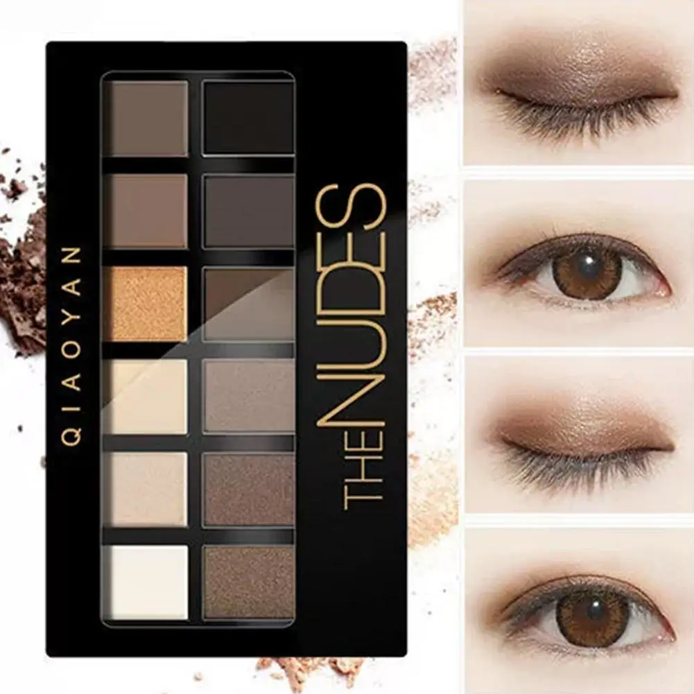    12 cores fosco sombra placa terra cor perolado fosco à prova dwaterproof água sombra natural multicolorido iniciante sombra t j5a9