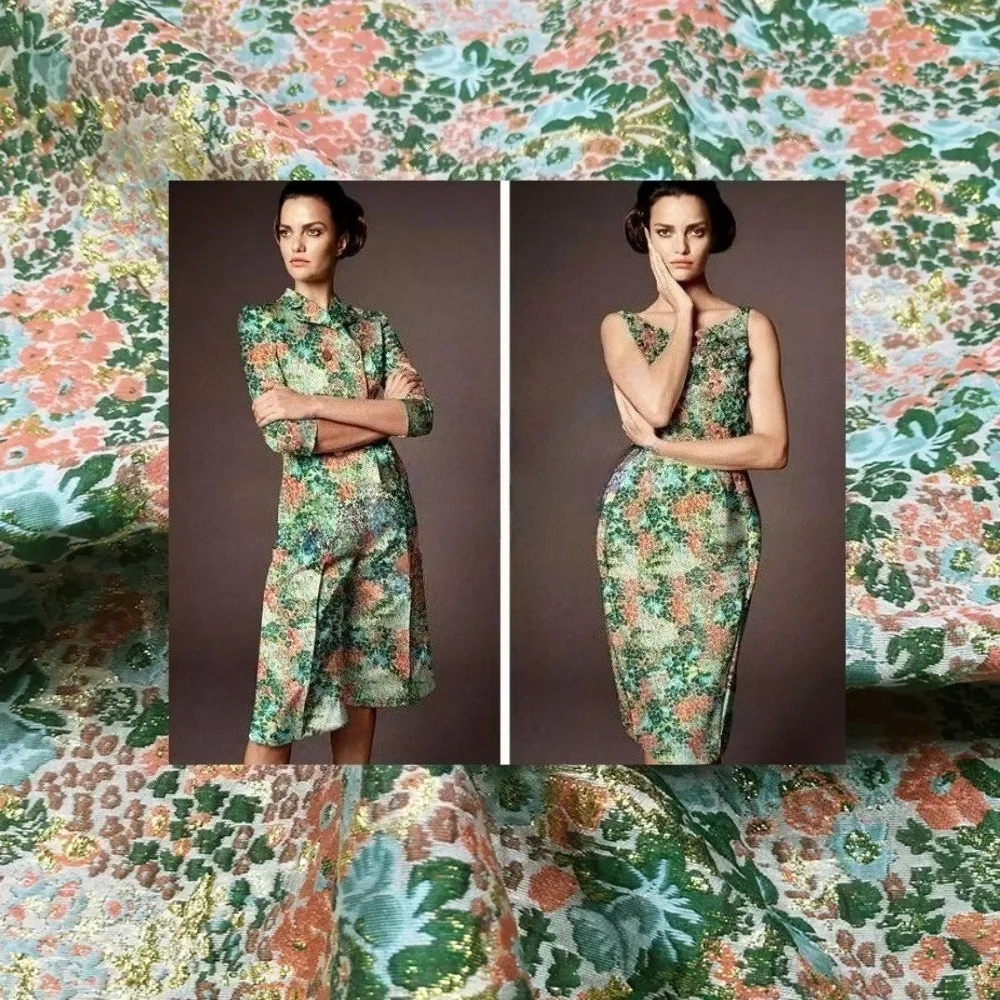 

Жаккардовая окрашенная в пряже ткань, золотая нить, полиэстер, весенне-осенняя юбка, плащ, костюм, одежда для пожилых людей, тканевые ткани по метрам