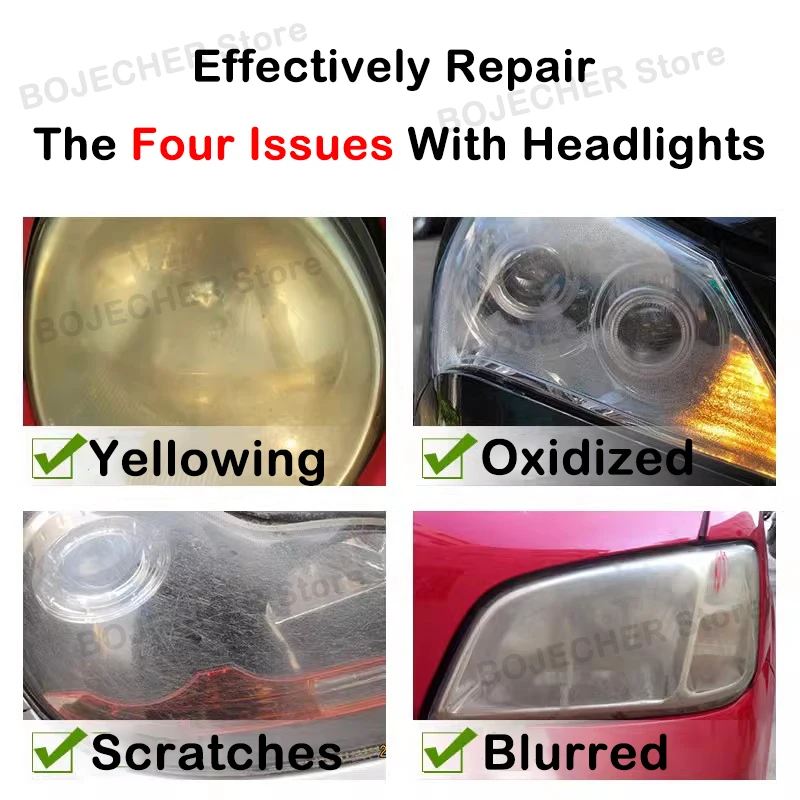 Car Headlight Restoration Polishing Kits Liquid Evaporator Polymer Headlamp Scratch Repair Remover Headlight Renovation Tools