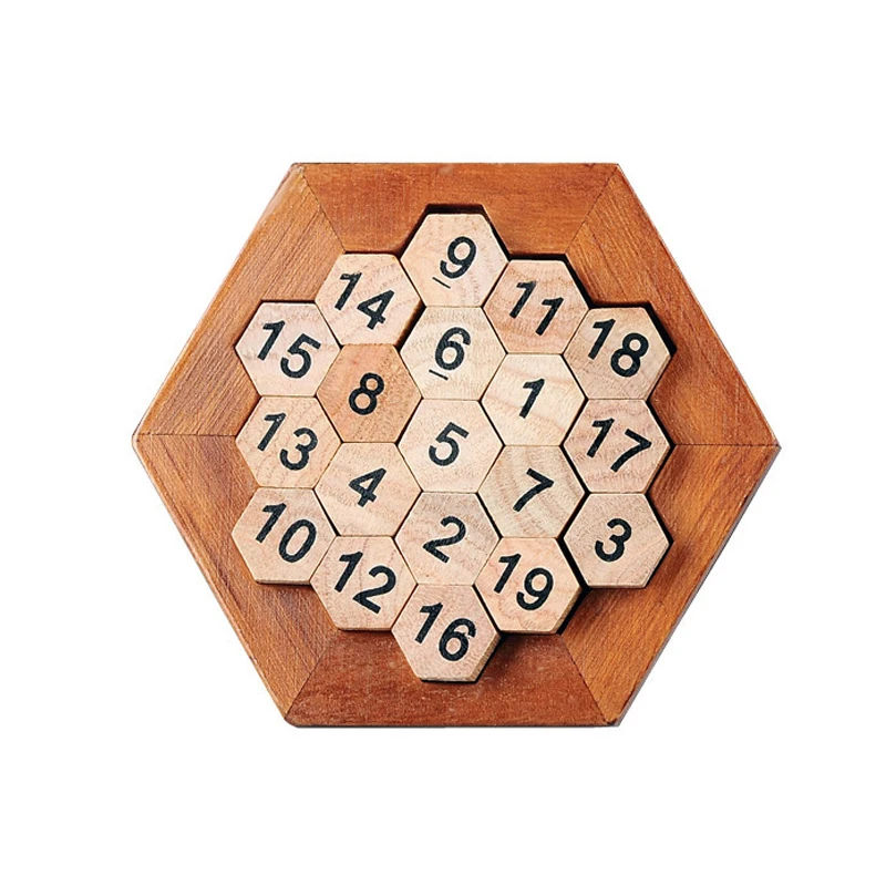 Wooden Hexagon Puzzle Number Sudoku Brain Teaser Casse Tete Rompecabezas De Madera Montessori Educational Toys Kids and Adults