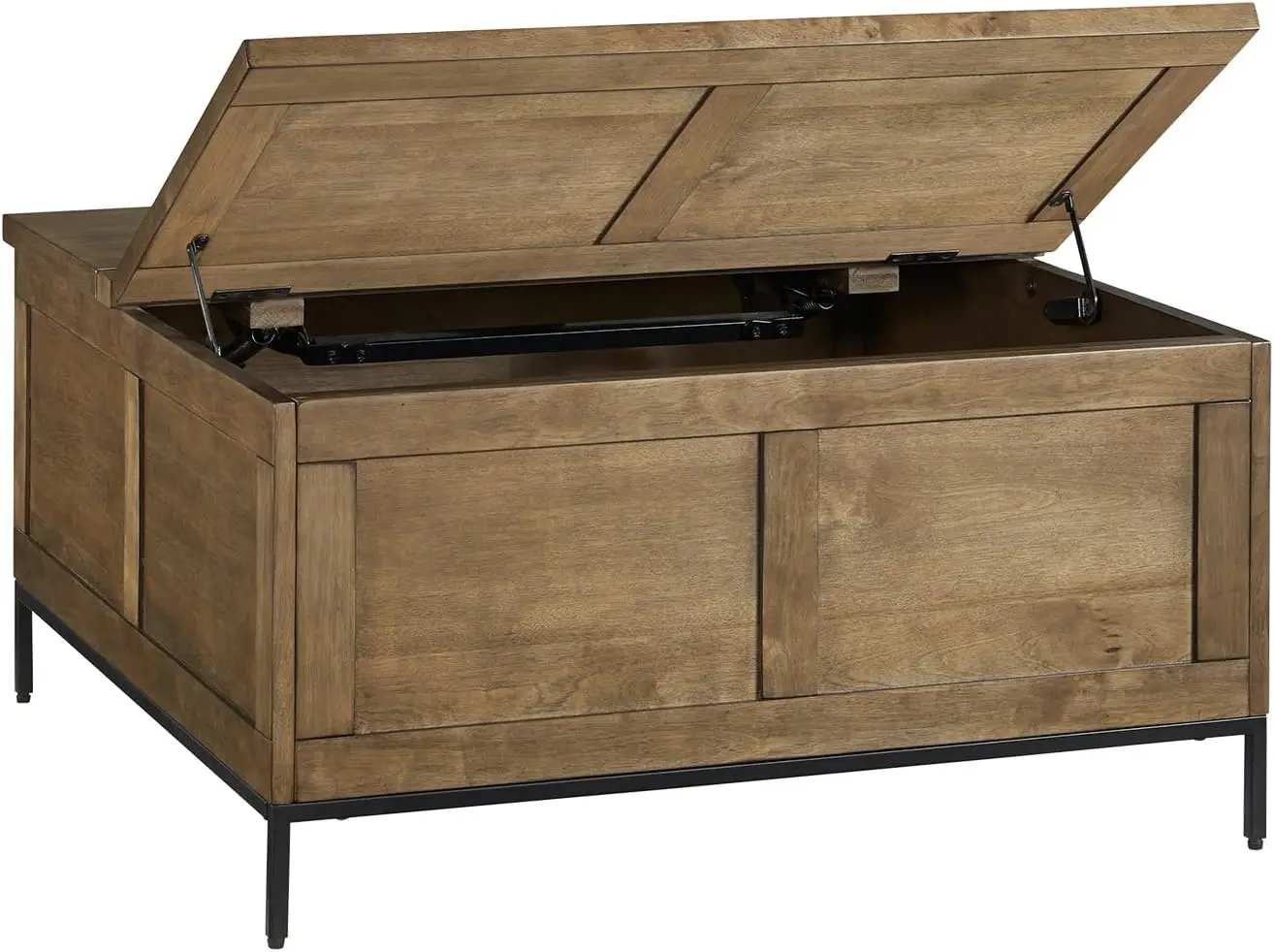 Signature Design by Ashley Torlanta Casual Lift-Top Coffee Table with Hinged Design and Storage, Light Brown & Black