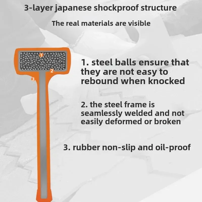 Rubber Hammer Multi Functional Installation Ceramic Tile Large Flooring Rubber Hammer Plastic Non Elastic Rubber Hammer