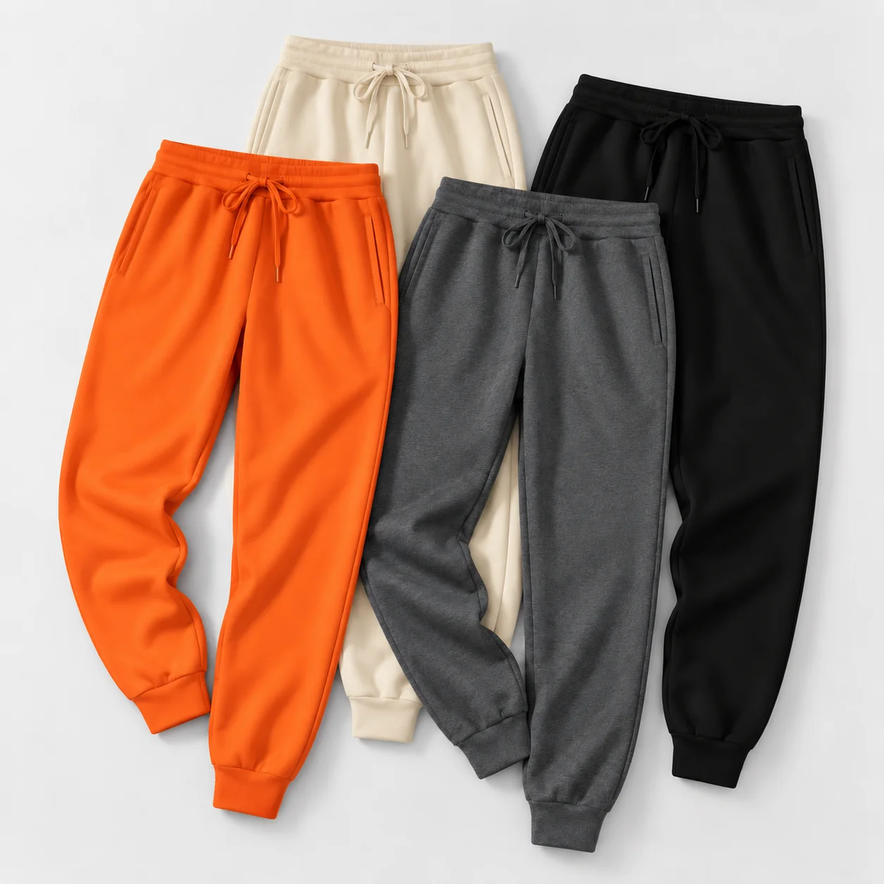 Men's Fleece Jogger Sweatpants Autumn Winter Casual Sports Pants Drawstring Running Workout Gym Comfortable Long Training Pants