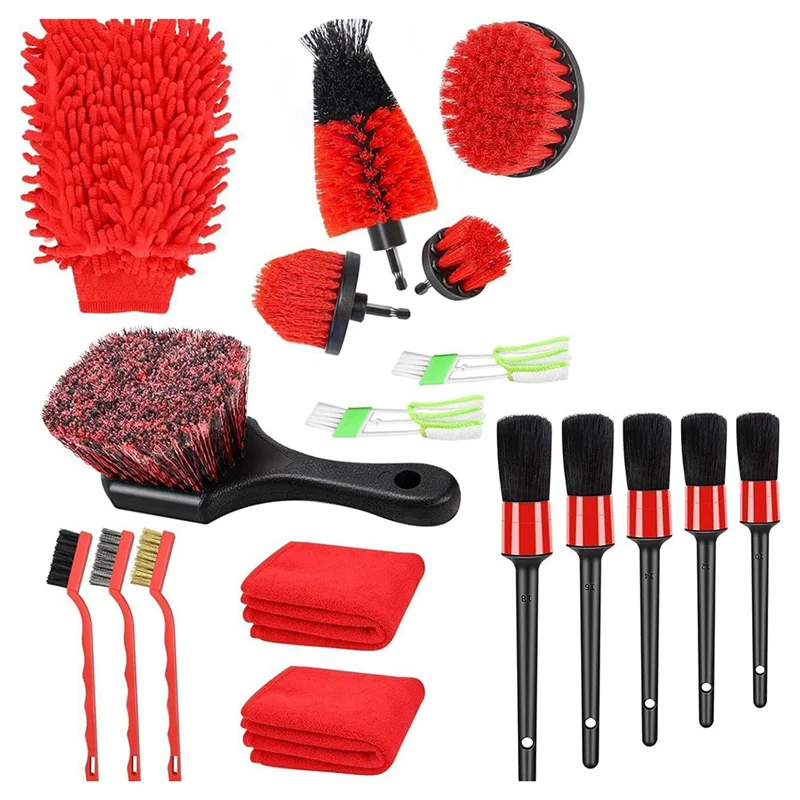 A88E-20-Piece Set Car Tire Wheel Brush Carpet, Glass, And Car Wheel Cleaning Brush For Car,Bathroom And Kitchen