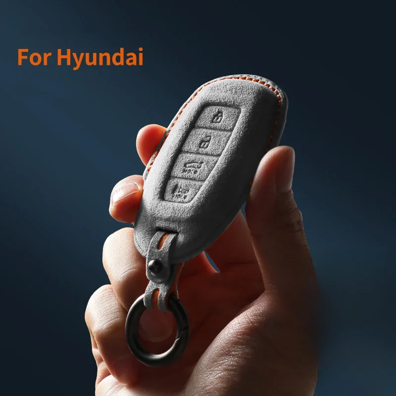 

Top Suede Car Remote Key Case Cover Fob for Hyundai Elantra Grandeur Accent Solaris Sonata Palisade Kona Creta I20 I30 IX35 IX25