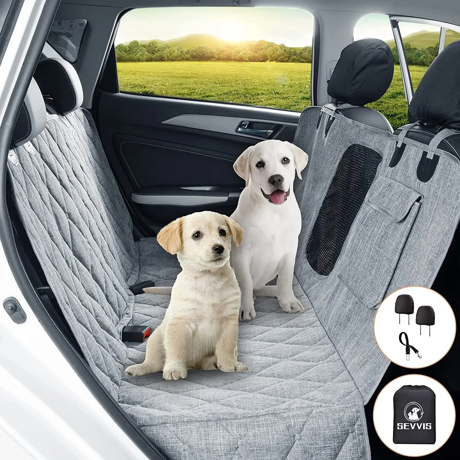 Pet car waterproof mat car seat rear dog mat visible mesh ventilation breathable anti-dirty scratch-resistant trunk pet mat