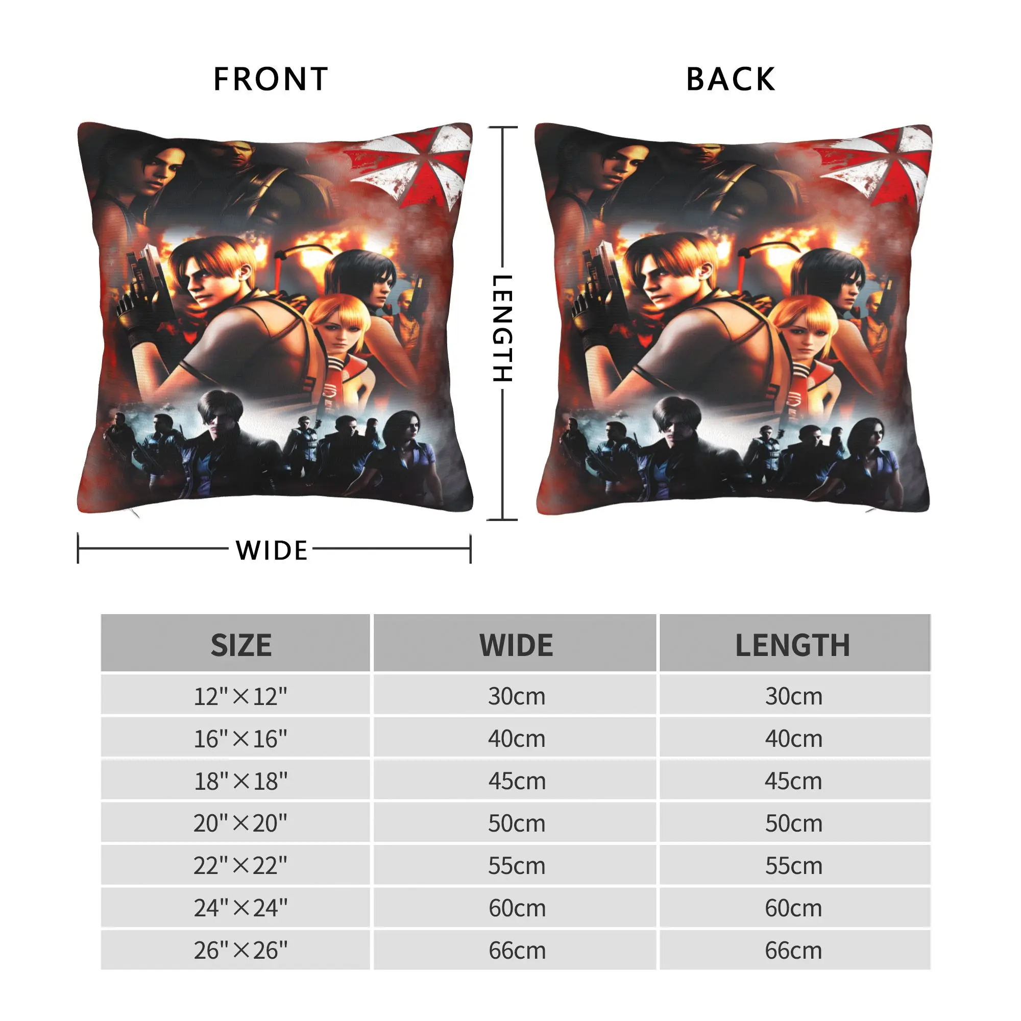 Residents Evils Pillow Cover  Cute Funny Pillow Case For Chair Sofa Home Decor Custom Pillowcases Birthday Gift