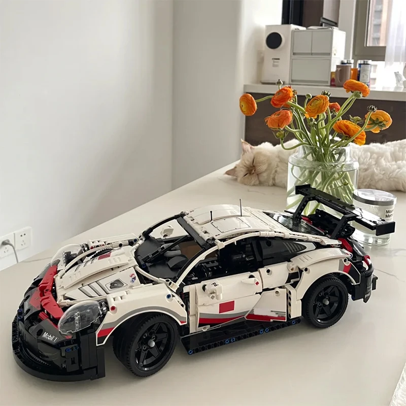 1580 ELEMENTÓW 1:10 Techniczny Klasyczny Samochód Wyścigowy Klocki Konstrukcyjne Model Pojazdu Sportowego Zestaw Klocków Zabawki Prezenty Dla Dzieci Dorosłych Chłopców