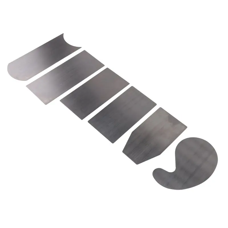 Essential Woodworking Tools - 6Pc Card Scraper Set With Multiple Shapes Including Gooseneck And Beveled