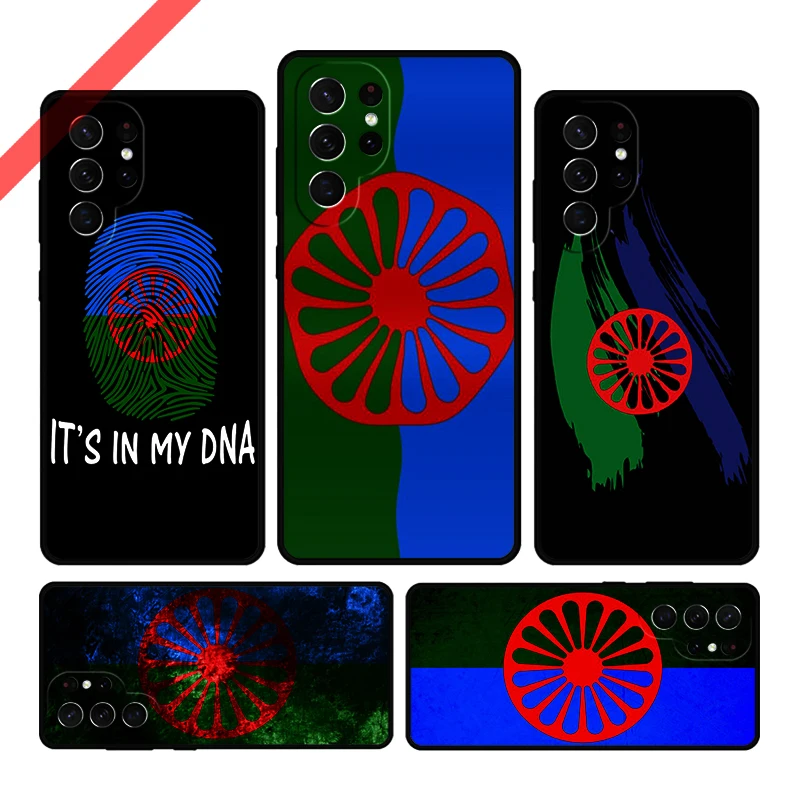 Gypsy Romani Roma Flag Phone Case For Samsung Galaxy S20 FE S21 S10 S23 Plus S24 S22 Ultra Coque Note20 Note10 S9 S8 Cover Capa