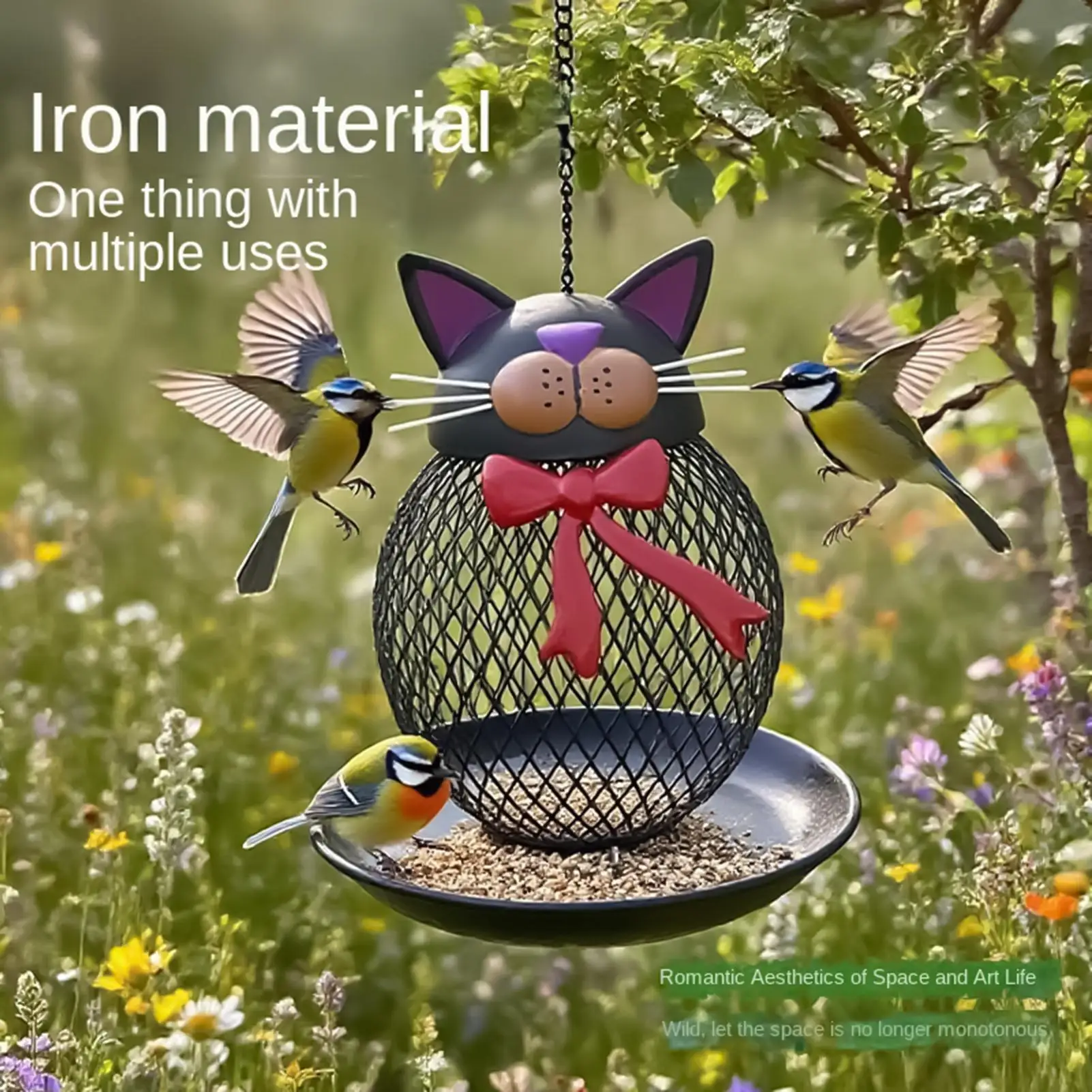 

Уличная кормушка для птиц из металла, защищенная от кошек и белок, всепогодная кормушка для птиц для сада, двора, балкона