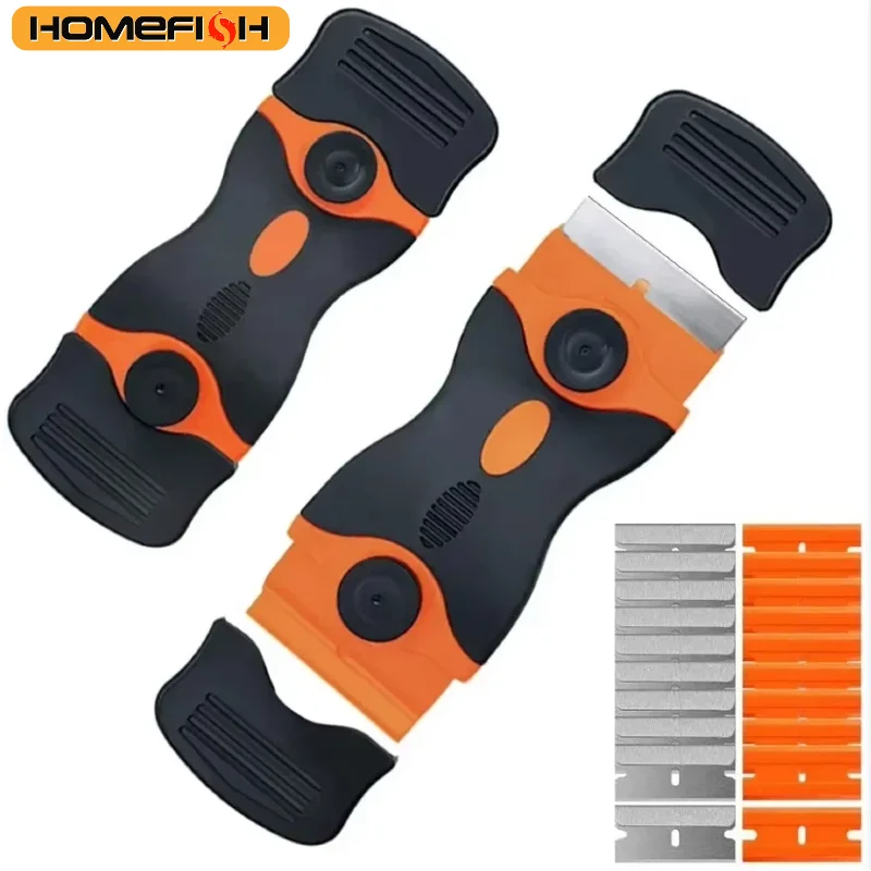 

Plastic & Metal Razor Blade Scraper, Window Glass Cleaner, Vinyl Film & Adhesive Remover Tool for Car & Home