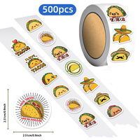 500PCS Fun TACO Roll Stickers, Graffiti Stickers, DIY Skateboard, Luggage, Notebook, Water Bottle Waterproof Stickers