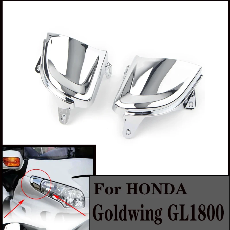 

2x GL1800 украшения для передних фар мотоцикла Honda Goldwing Gold Wing GL 1800 2001-2008 2009 2010 2011 хром абс