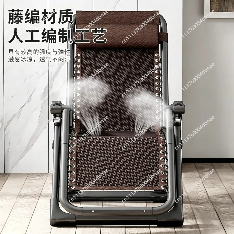 Rattan summer bench stacked lunch break rattan chair siesta balcony household elderly chair leisure chair backrest lazy