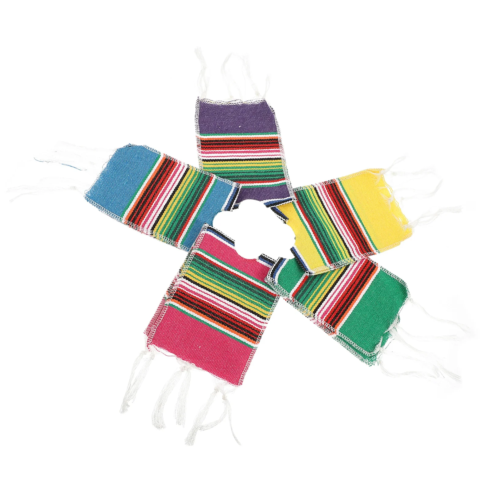 Colorful 5pcs Beer Poncho Mini Serapes Bottle Covers for Cinco De Mayo Mexican Party Decorations and Festive Atmosphere