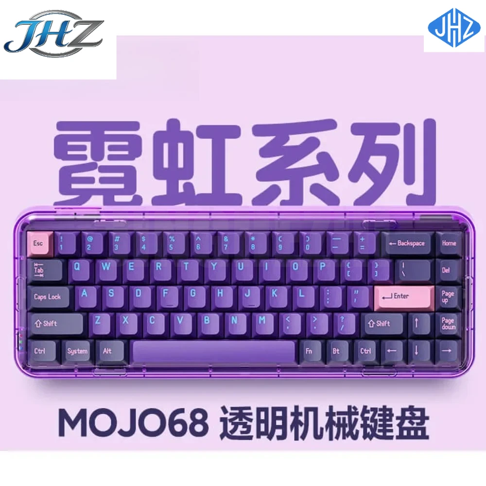 JHZ for New MelGeek Mojo68 Neon Customized Wireless Mechanical Keyboard The Third Mock Examination Gasket Struct