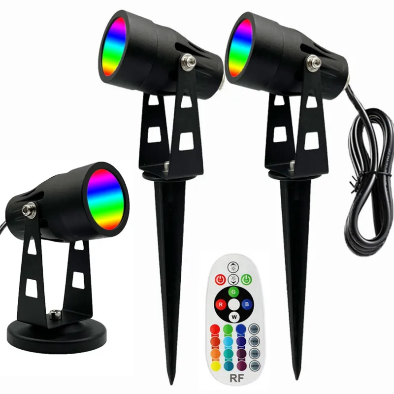 LED-padverlichting RGB warm wit landschapsspot met afstandsbediening 6W 12V waterdichte tuin tuin boom gazon buitenverlichting