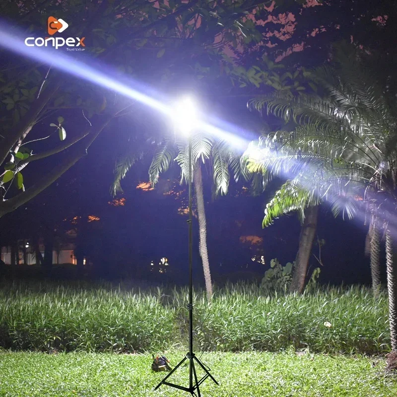 360 Light Low MOQ Dual Color Lighting Adjustable Remote Control Camp Lantern DC 12V Tripod Camping Led Lights