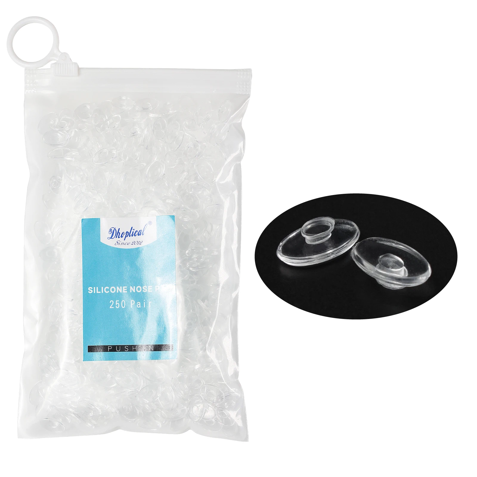 

(250 Pair） Eyewear Nose Pad Ellipse Silicone Material Soft Push in for Eyeglasses Shop and Eye Hospital by Dhoptical CY023