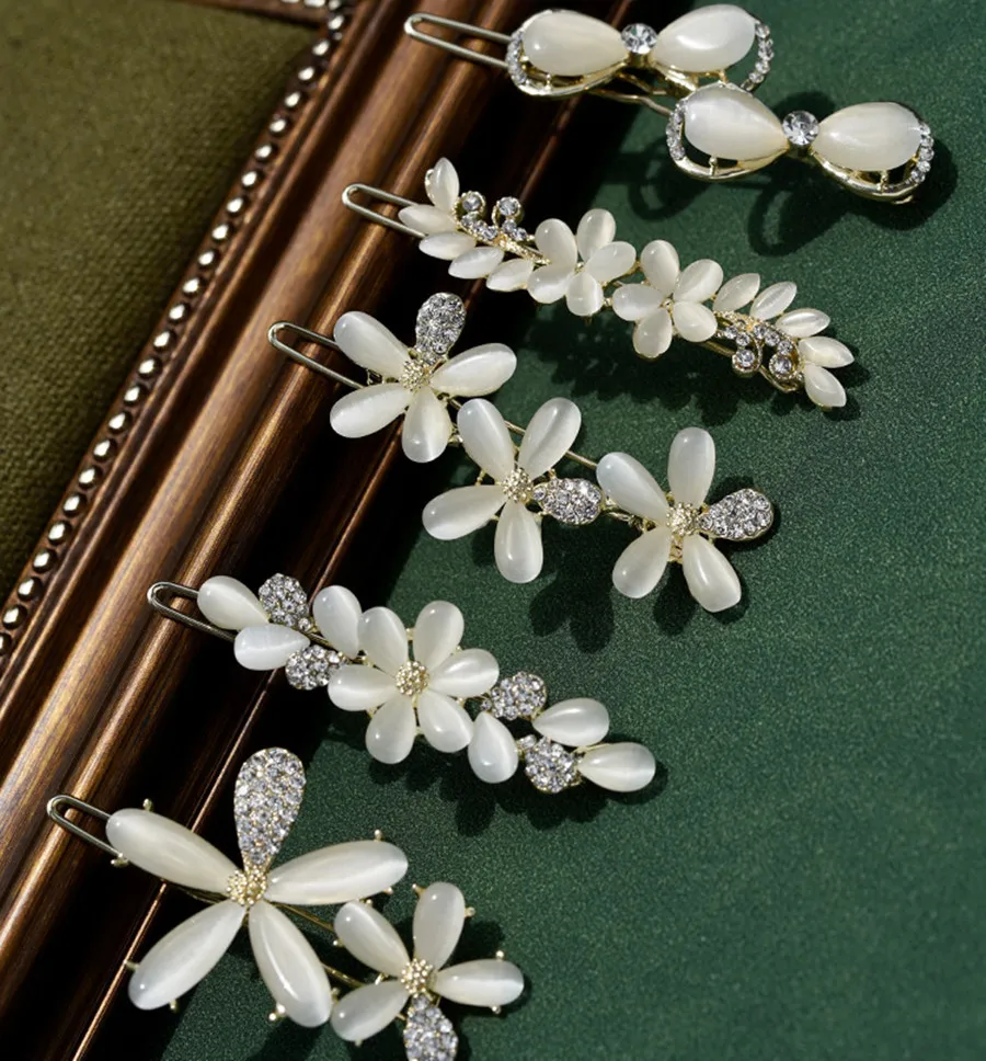 Elegante Estrela Opal Grampo de Cabelo para Senhoras, Bowknot Cristal, Flor, Sapo, Headband Acessórios, Headwear, Moda, Atacado