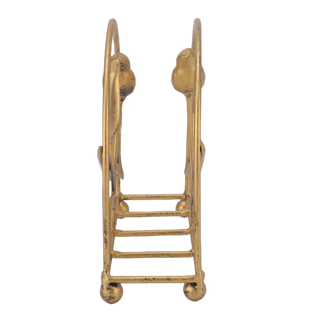 1pcs Vintage Gold Finish Metal Napkin Holder Bronze Color Freestanding Design Rustic Tissue Dispenser Bird Napkin Holder