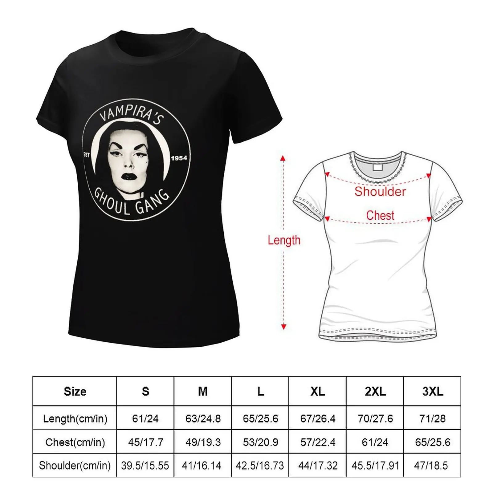 Vampira&x27;s Ghoul Gang T-shirt.png T-shirt animal print shirt for girls cute clothes t-shirts for Women pack