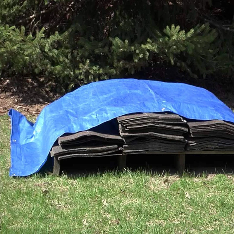 Plastikowe arkusze Zagęszczona niebieska pomarańczowa plandeka Osłona przeciwsłoneczna Zewnętrzna wodoodporna plandeka przeciwdeszczowa