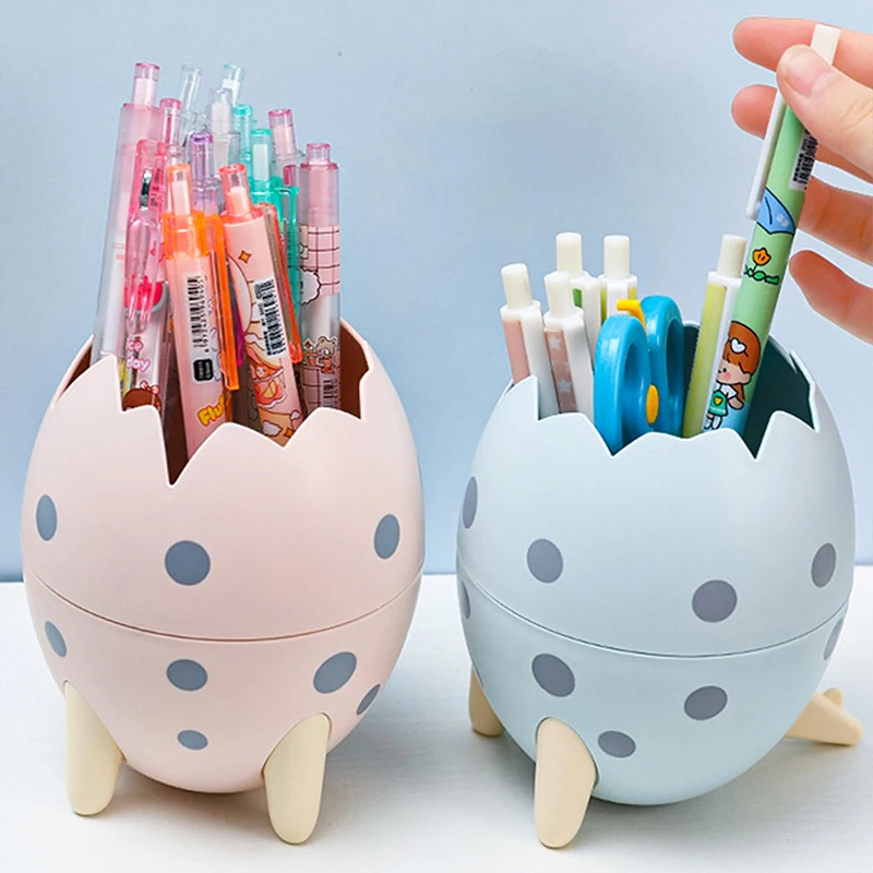 Cute Dinosaur Egg Detachable Pen Holder Organizer Pencil Pot Container Stationery Office Desktop Ornament Storage Box Kids Gift