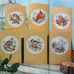 CD48 Cross Stitch Kit Package Greeting Cards Needlework Counted Cross-Stitching Kits Christmas Mother's Father's Day Birthday