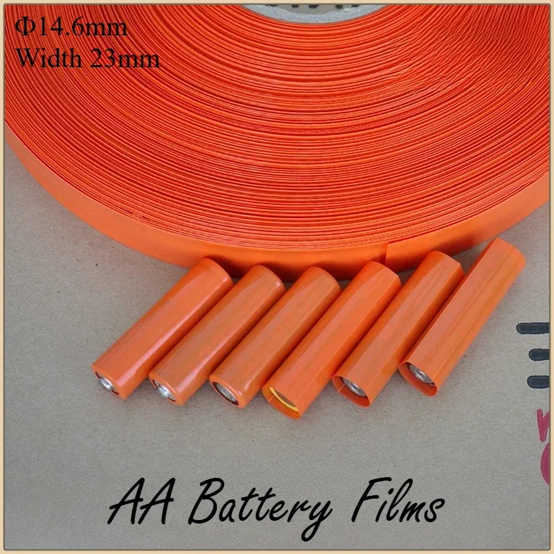 100/200/500pcs AA Battery PVC Heat Shrink Tube Width 23mm Length 53mm Insulated Film Wrap Protect Case Pack Wire Cable Sleeve