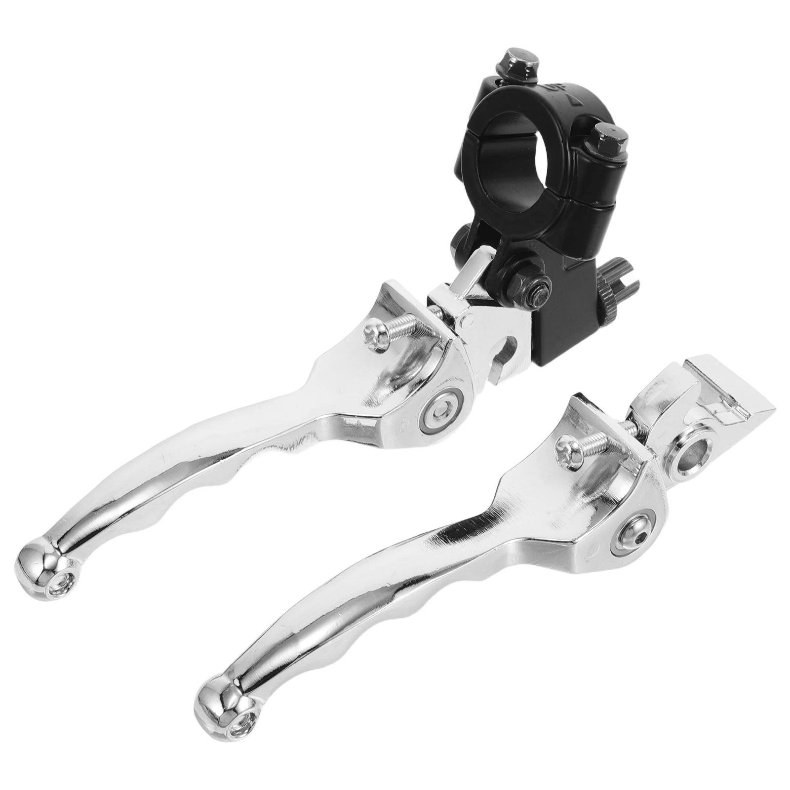

2pcs Folding Brake Clutch Lever For Dirt Bike Atv Motorcycle Durable Electroplated Three-Finger Handlebar Grips Short