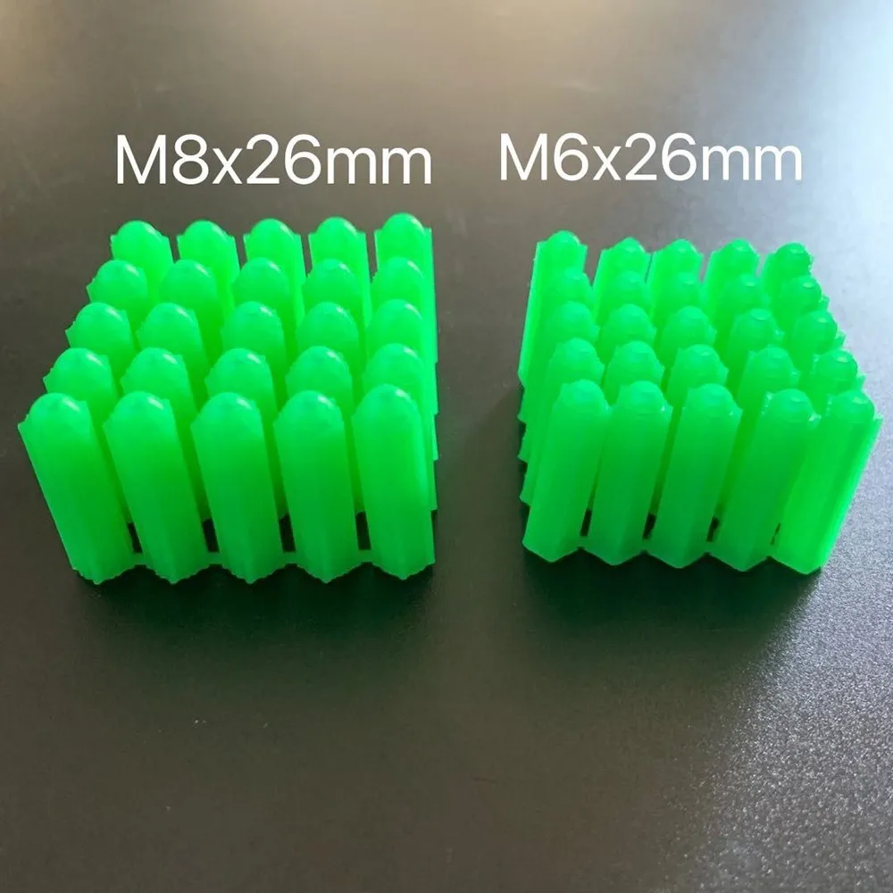 20pcsExpansion tube 6mm8mm green box plastic expansion plug screw wall plug 6cm 8cm rubber plug rubber pellets