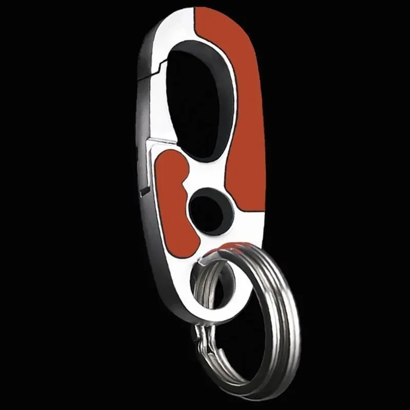 Classic Minimalist Creative Men Metal Pendant Keychain Waist Hanging Double Ring Car Trinket Keyring Bag Ornaments Accessories