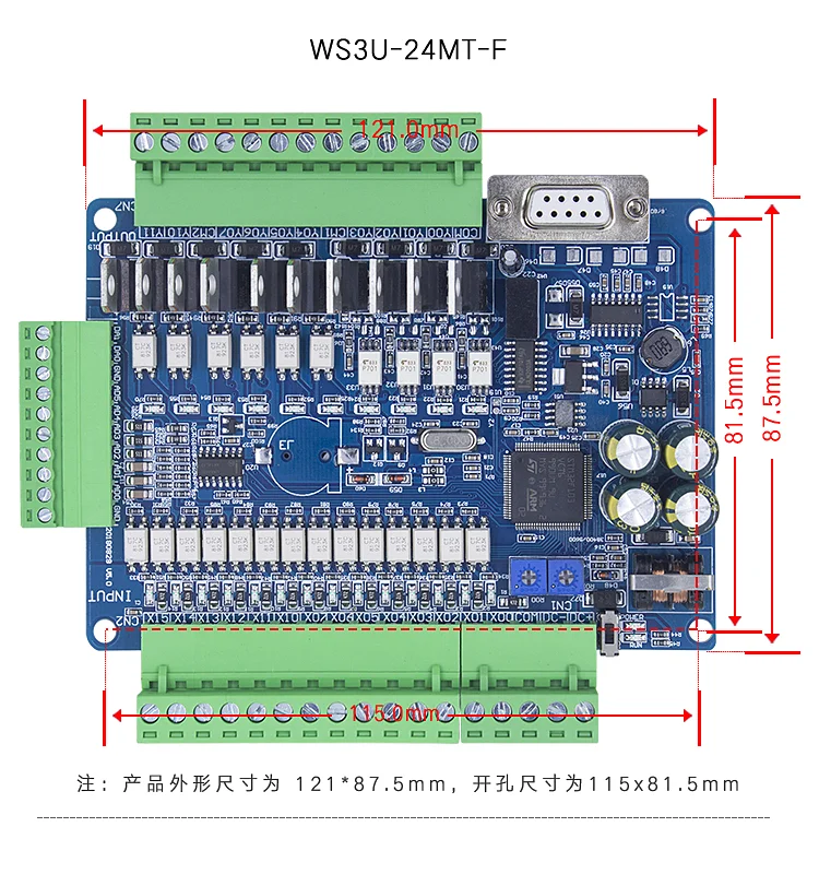 Imagem -06 - Placa de Controle 14 Entrada 10 Saída 6ad 2da 485 Rtu Comunicação Rtc 4ch 10k Pulso 6ch 3k Alta Velocidade Plc Fx3u24mt