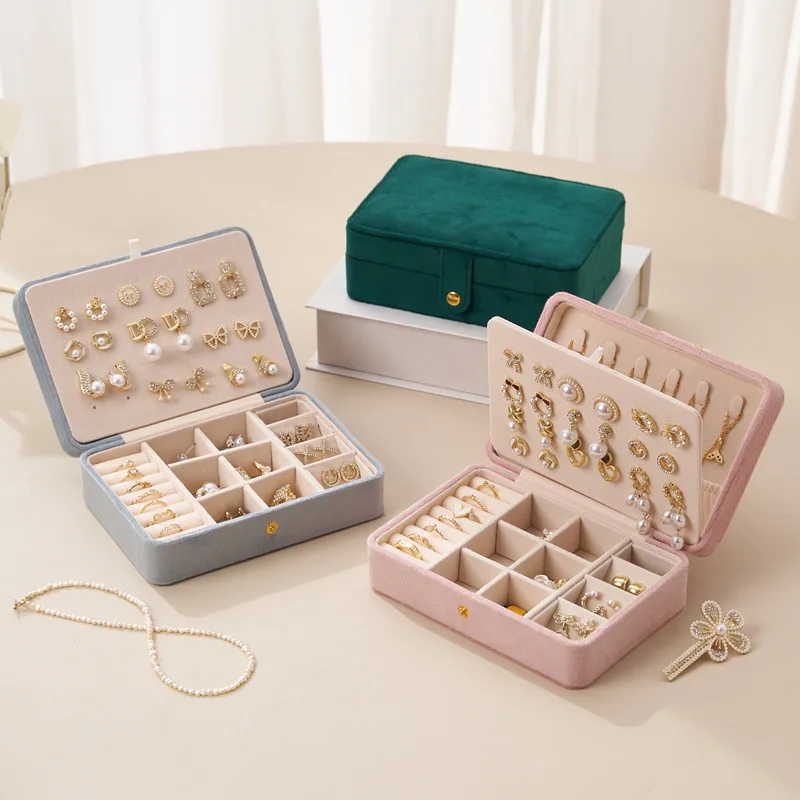 New Light Luxury Portable Jewelry Storage Box Suitable for Earrings Necklace Ring Storage Gifts Valentine's Day Gifts