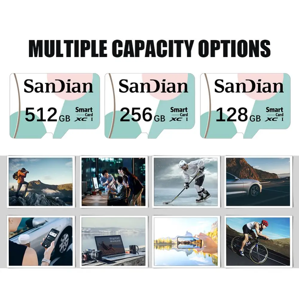 2TB 1TB High Speed Memory Card 256GB 512GB Flash SD 1TB Class 10 Micro Card 128GB TF Card For Phones Tablets Camera