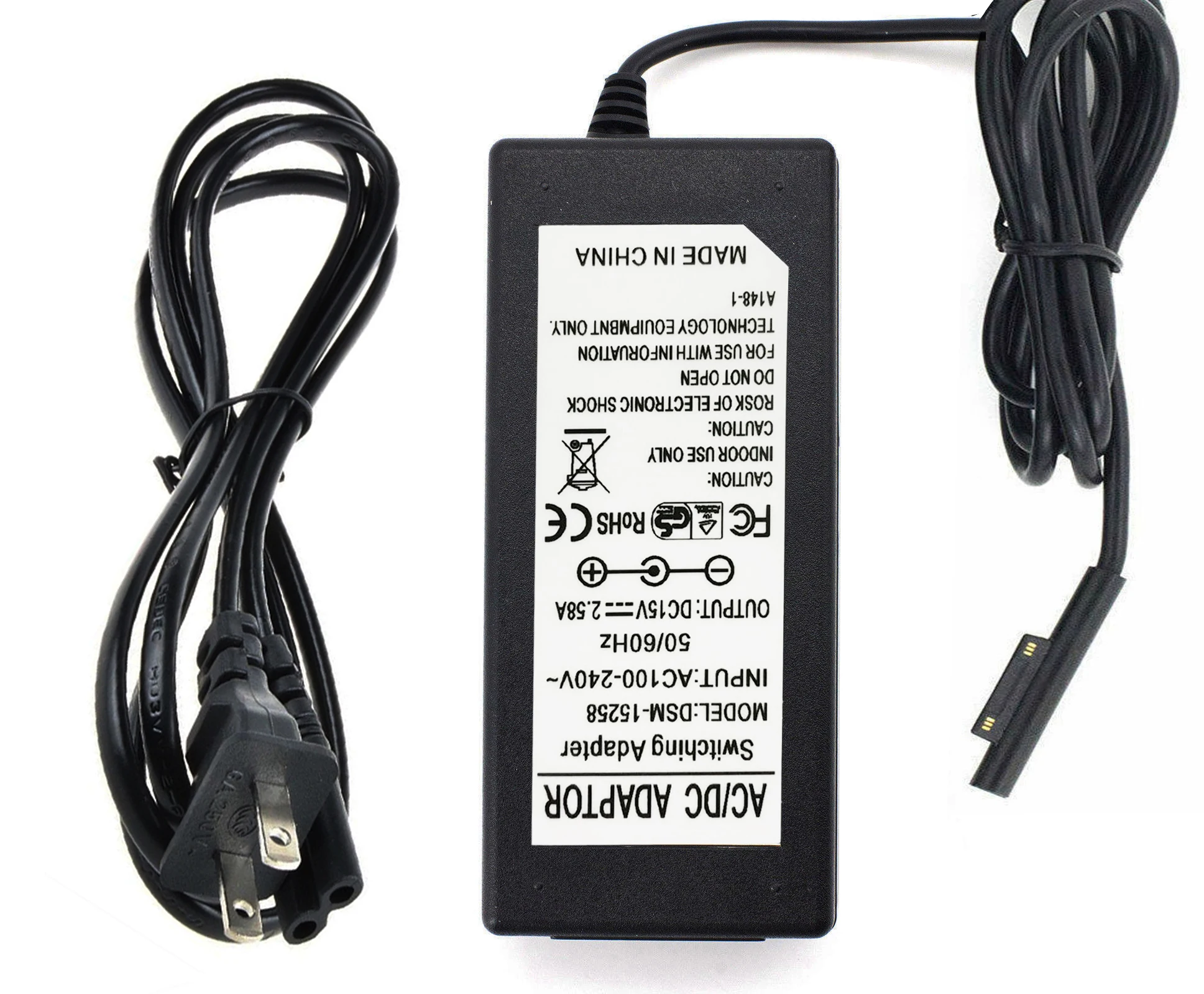 

15V 2.58A Power Charging Adapter Wall Charger AC Plug Cable for Microsoft Surface Pro 5 6 New Surface Pro Laptop 1800 Pro5 Pro6
