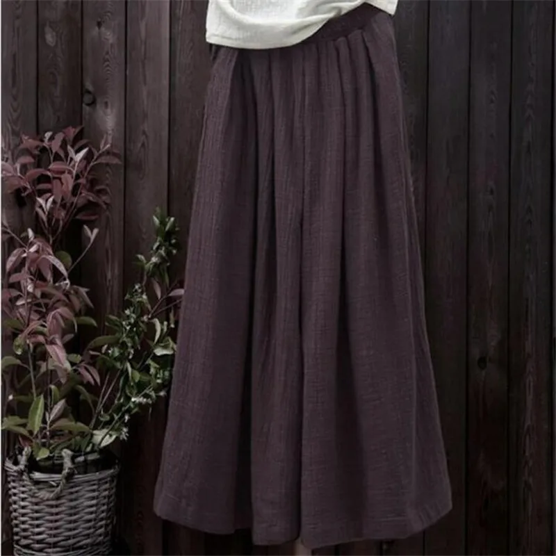 2024 New Autunm Harem Pants Hemp Bloomer Plus Size bottoms L-6XL 7XL Loose Women Trouser cotton Linen Pleated Wide Leg Pants