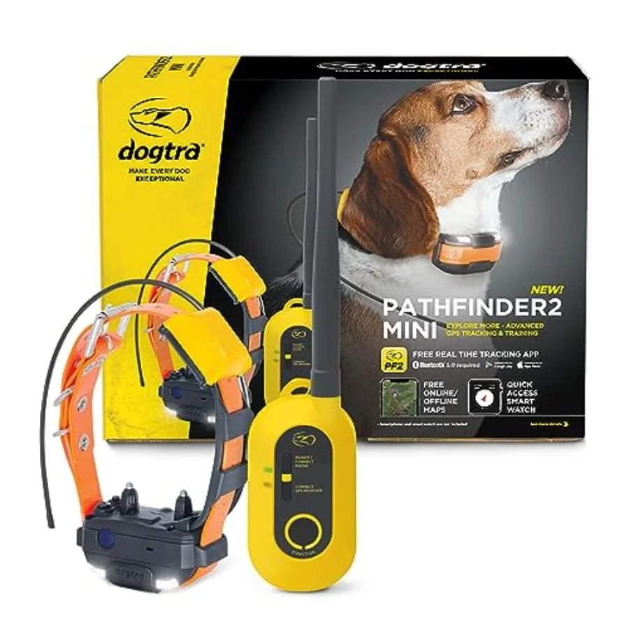 

Pathfinder 2 Mini GPS Dog Tracker Collar: Outdoor Use, Durable Polymer, Black, 4-Mile Range + Real-Time Tracking + LED Light +