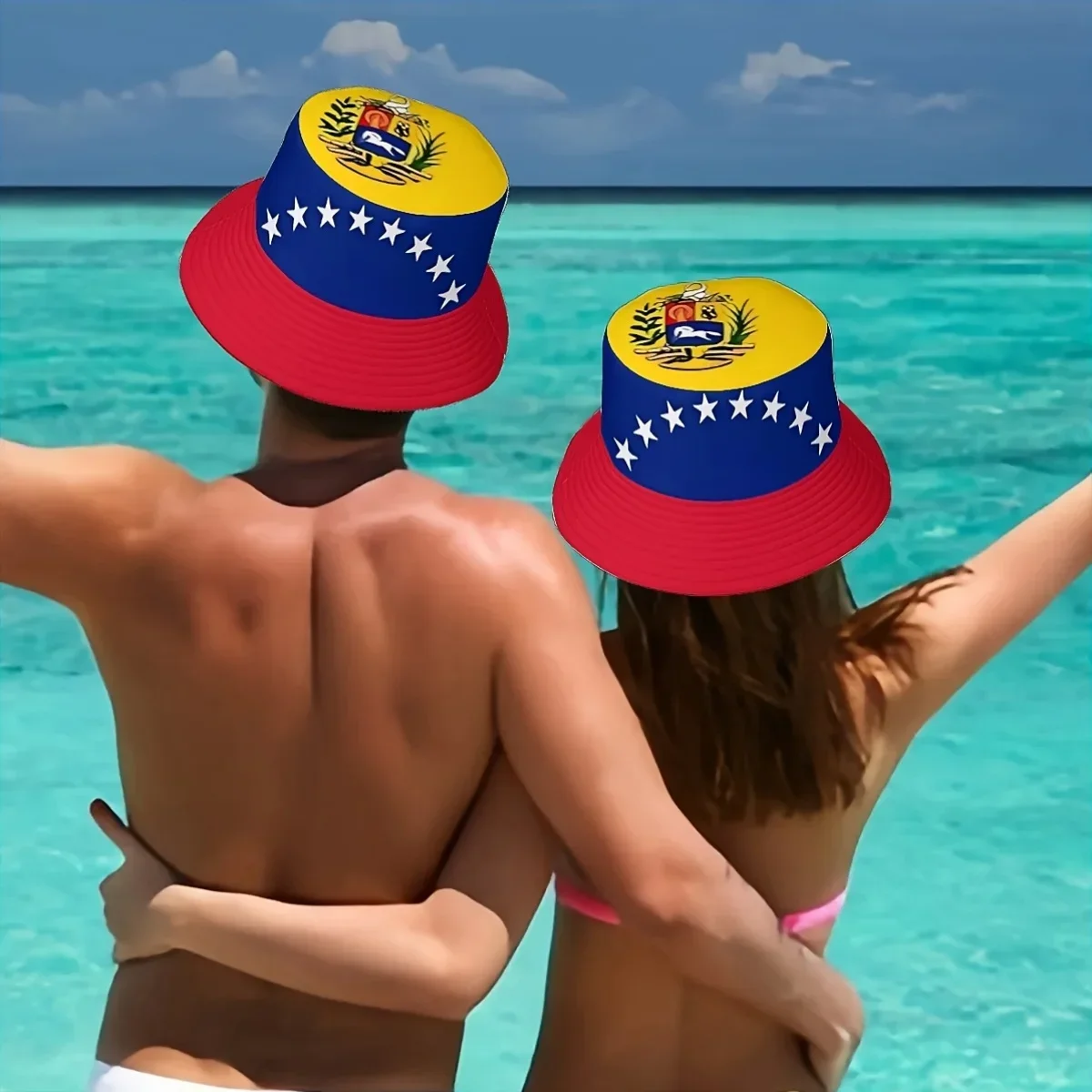 Customization 1pc Of A Bucket Hat Featuring The Venezuelan Flag Design, Ideal For All Ages And Genders, Made From High-Quality M
