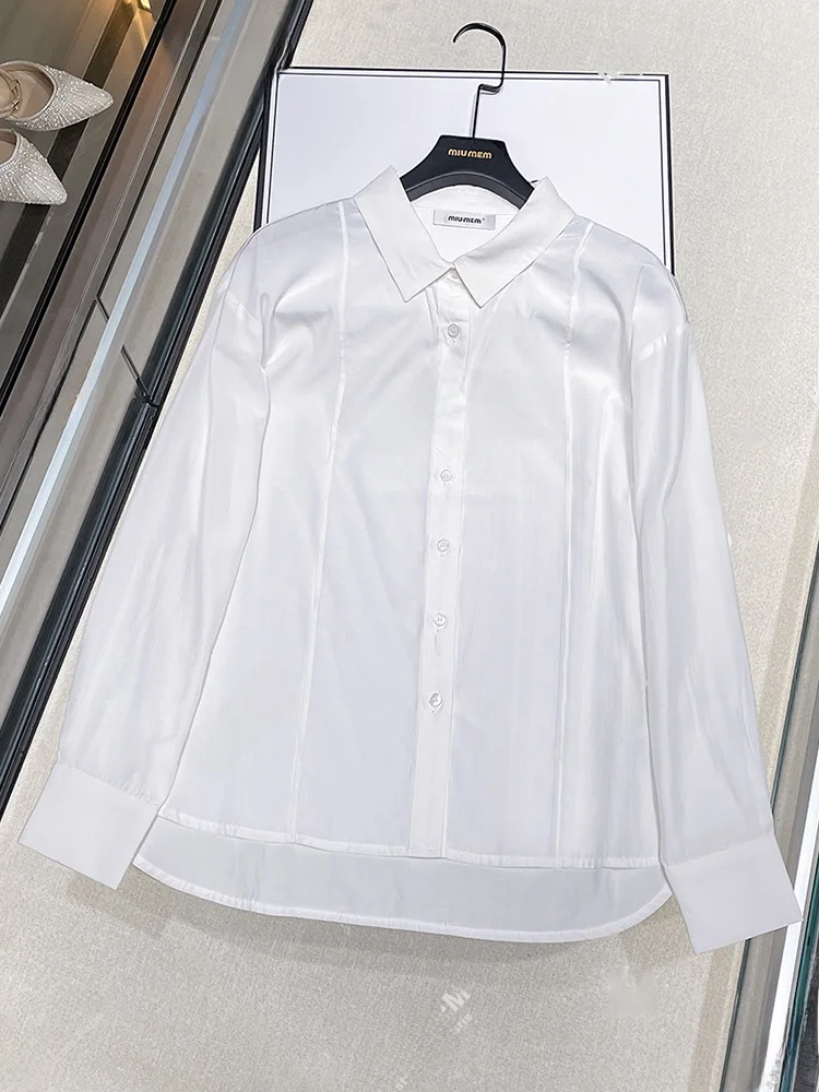 

Роскошная весенняя свободная блузка-топ с тонким воротником для женщин, модная, премиум-качество, полиэстер